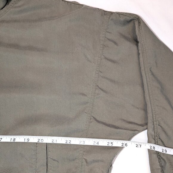 Abercrombie & Fitch | Olive Green Lightweight Crop Hooded Utility Jacket Large - Picture 11 of 15